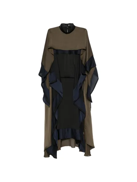 sacai ruffled layered-design asymmetric dress