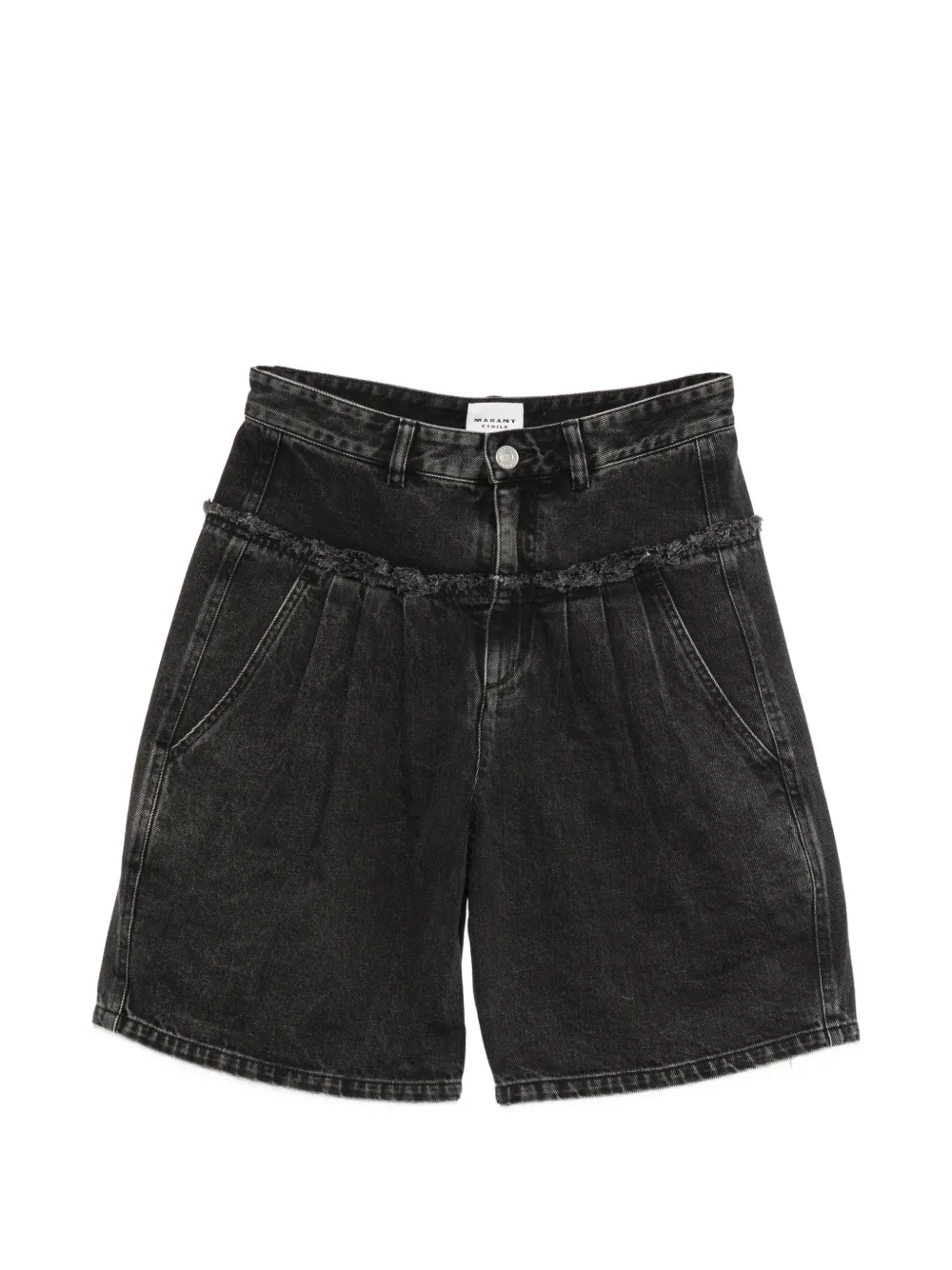 MARANT ÉTOILE Iselle frayed-details shorts - Black