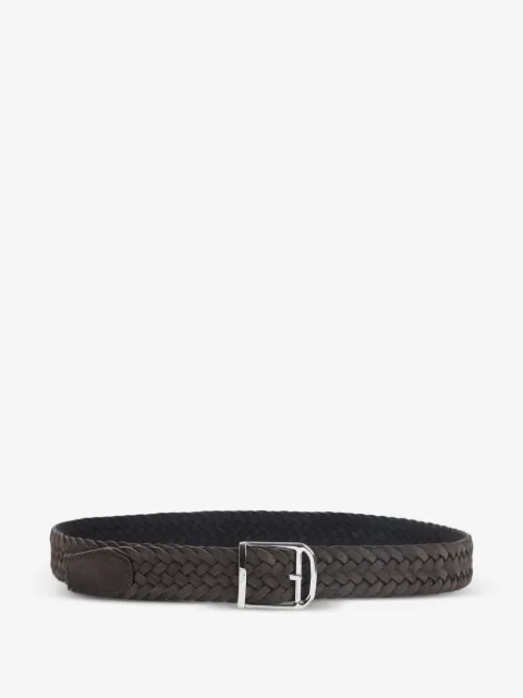 Brioni cinturón de piel de becerro con diseño trenzado