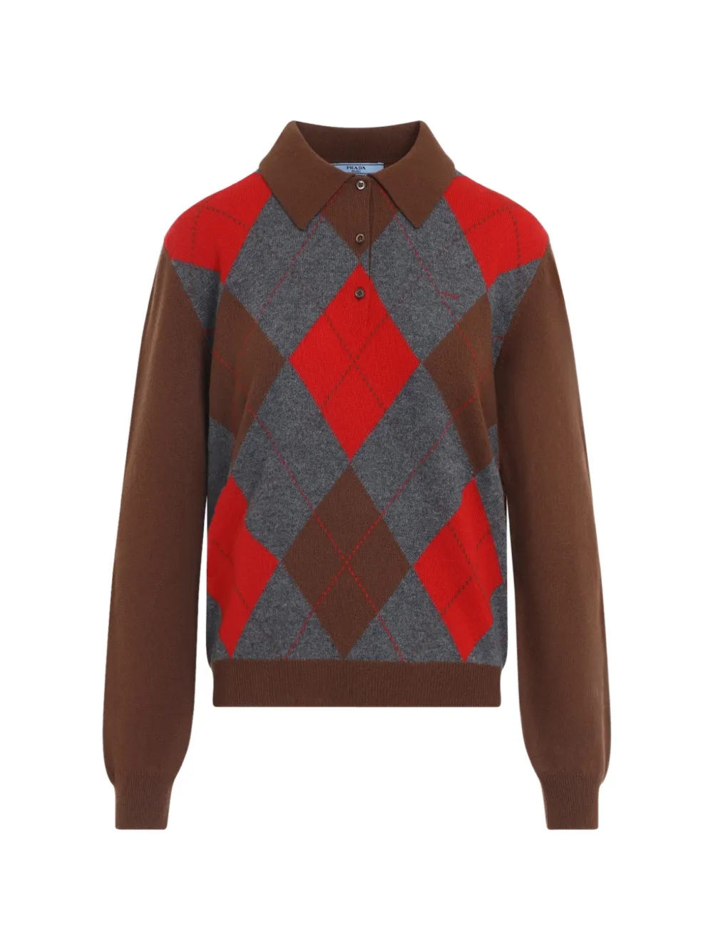 Prada cashmere polo top - Marrone