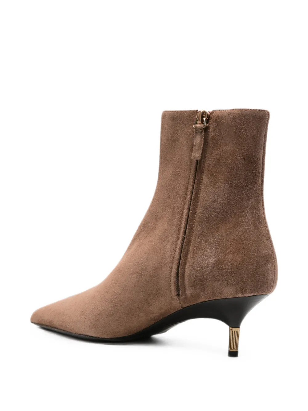KHAITE suede pointed-toe ankle boots Bruin