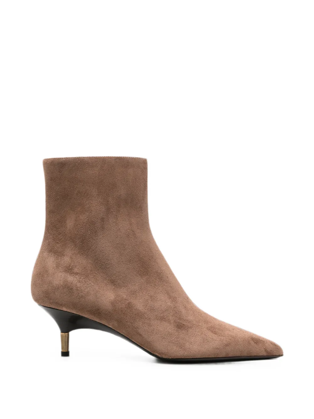 KHAITE suede pointed-toe ankle boots Bruin