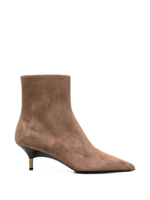 KHAITE suede pointed-toe ankle boots