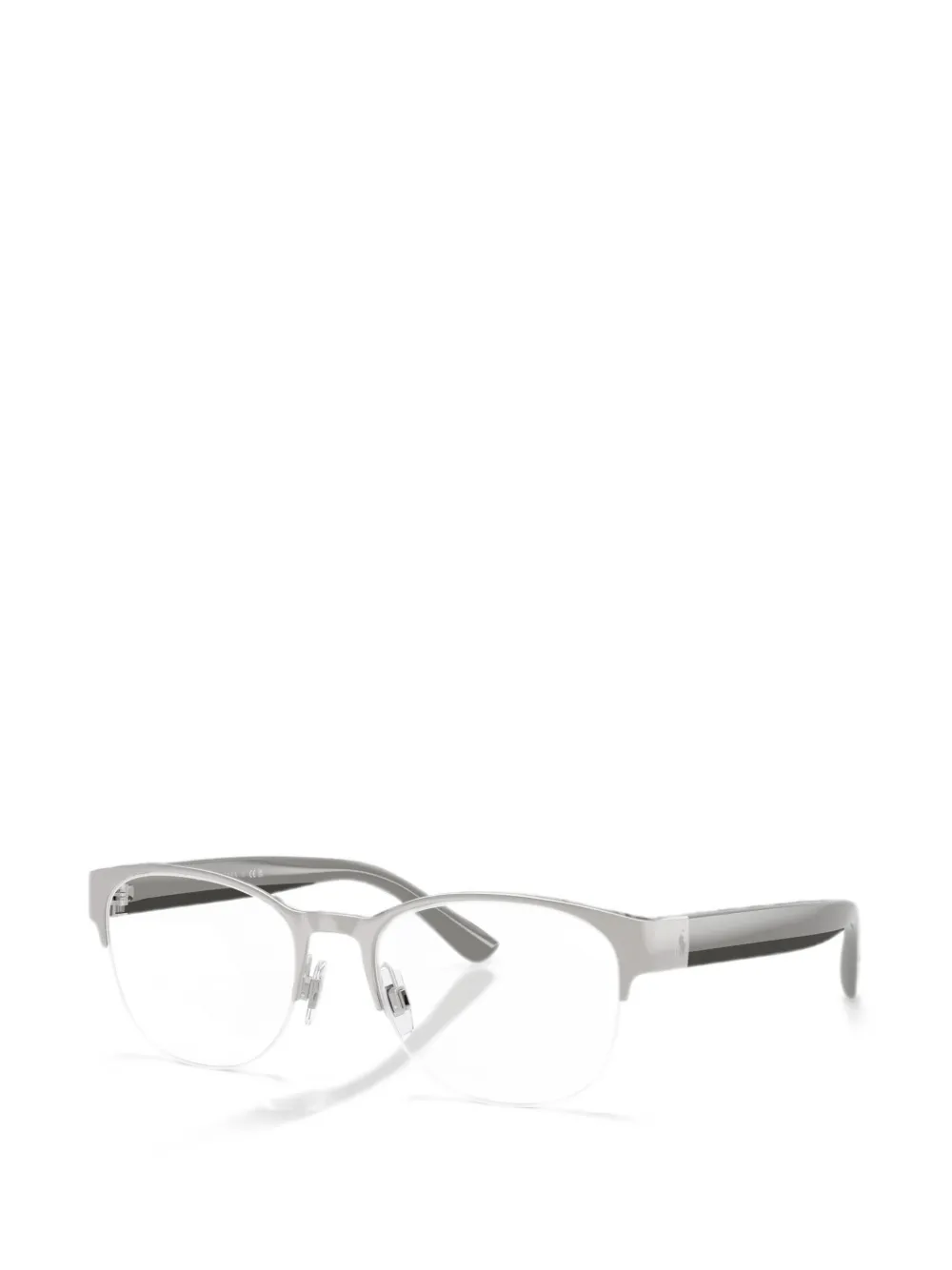 POLO RALPH LAUREN EYEWEAR Bril met geborstelde afwerking en half montuur Zilver