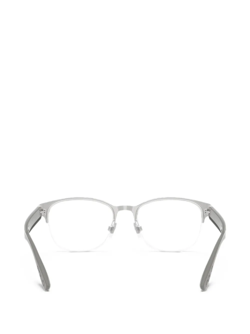 POLO RALPH LAUREN EYEWEAR Bril met geborstelde afwerking en half montuur Zilver