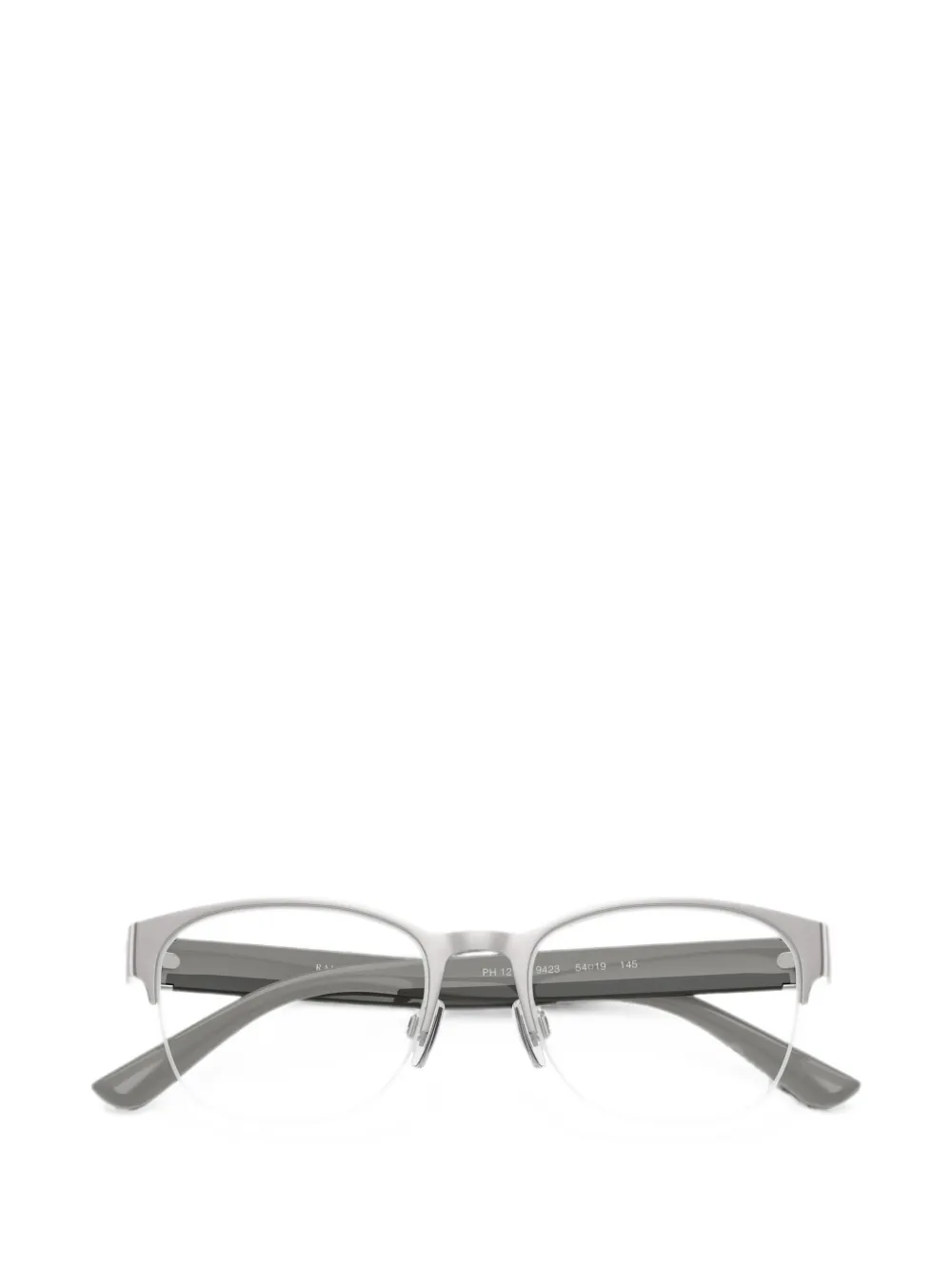 POLO RALPH LAUREN EYEWEAR Bril met geborstelde afwerking en half montuur Zilver