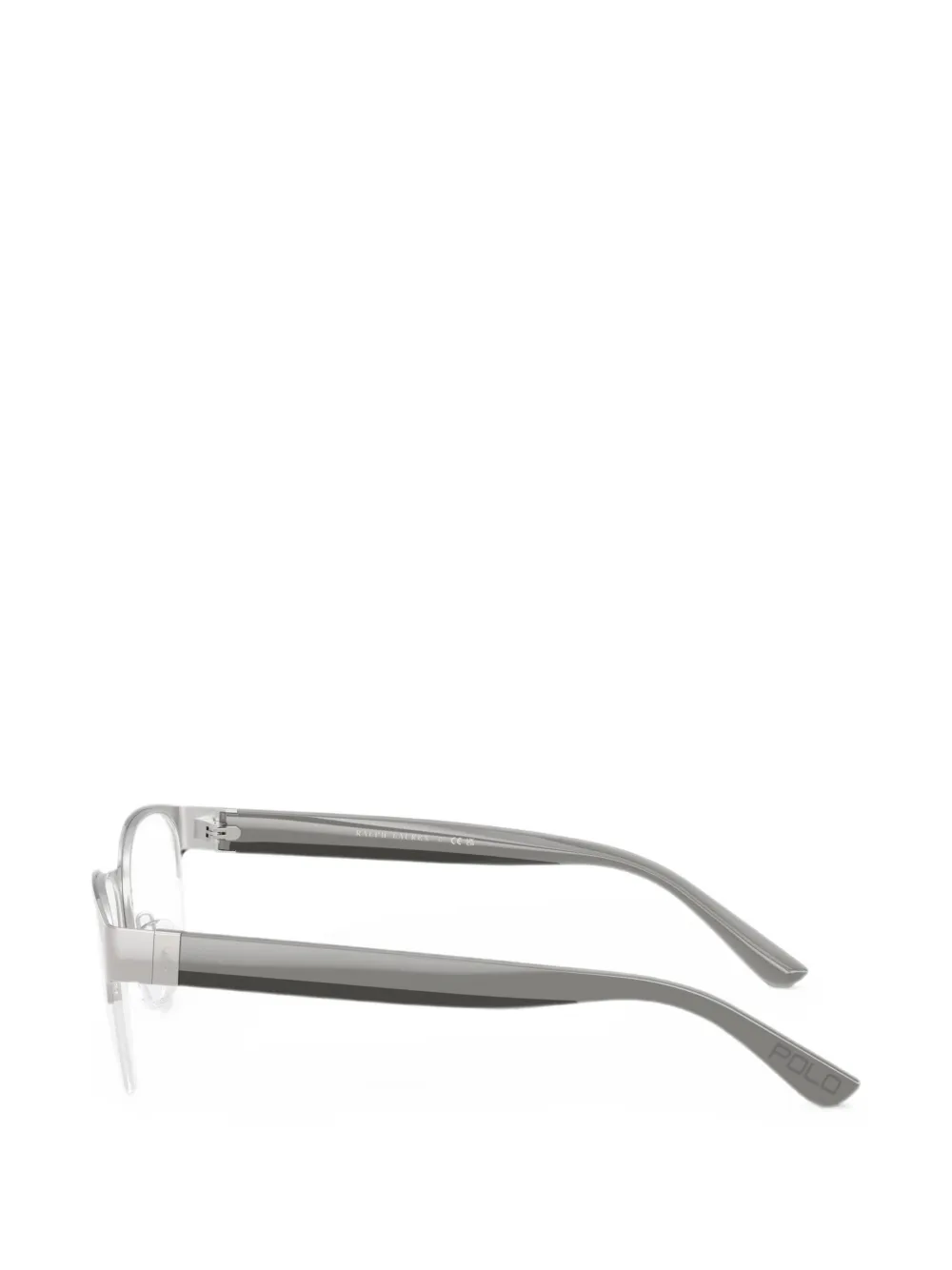 POLO RALPH LAUREN EYEWEAR Bril met geborstelde afwerking en half montuur Zilver