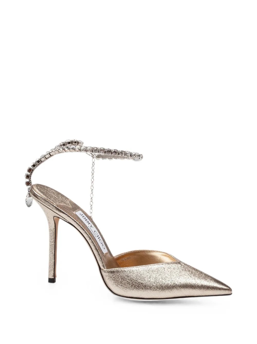 Jimmy Choo Saeda crystal-embellished pumps Goud