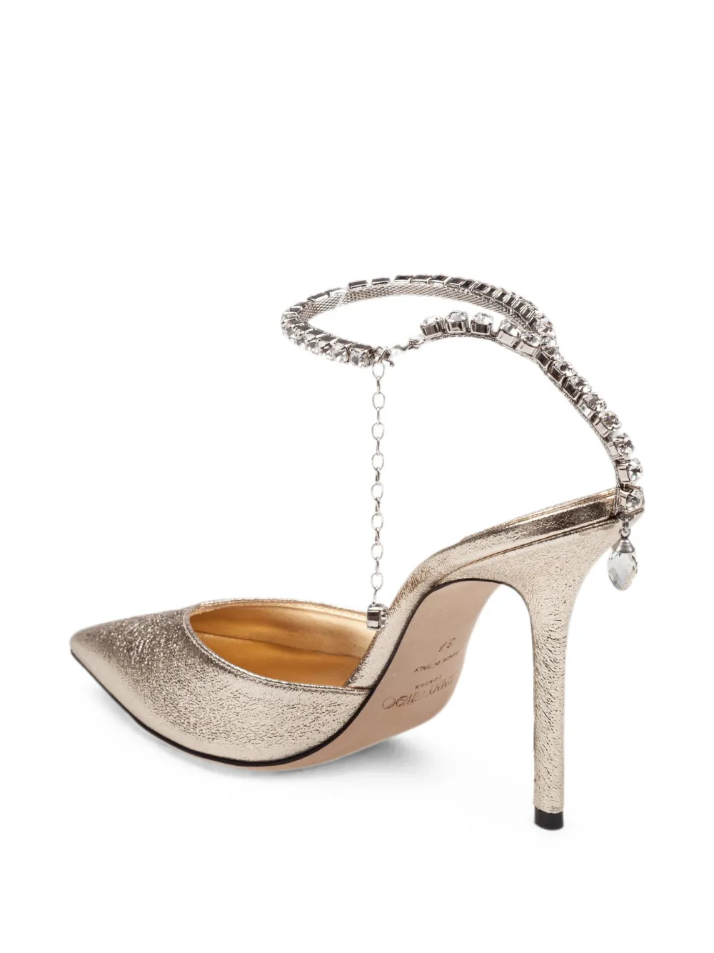 Jimmy Choo Saeda crystal-embellished pumps Goud