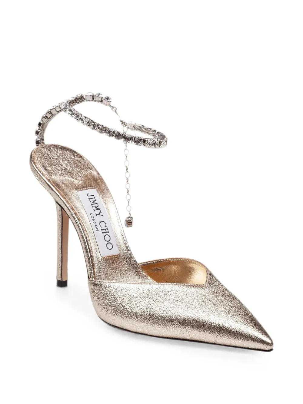 Jimmy Choo Saeda crystal-embellished pumps Goud