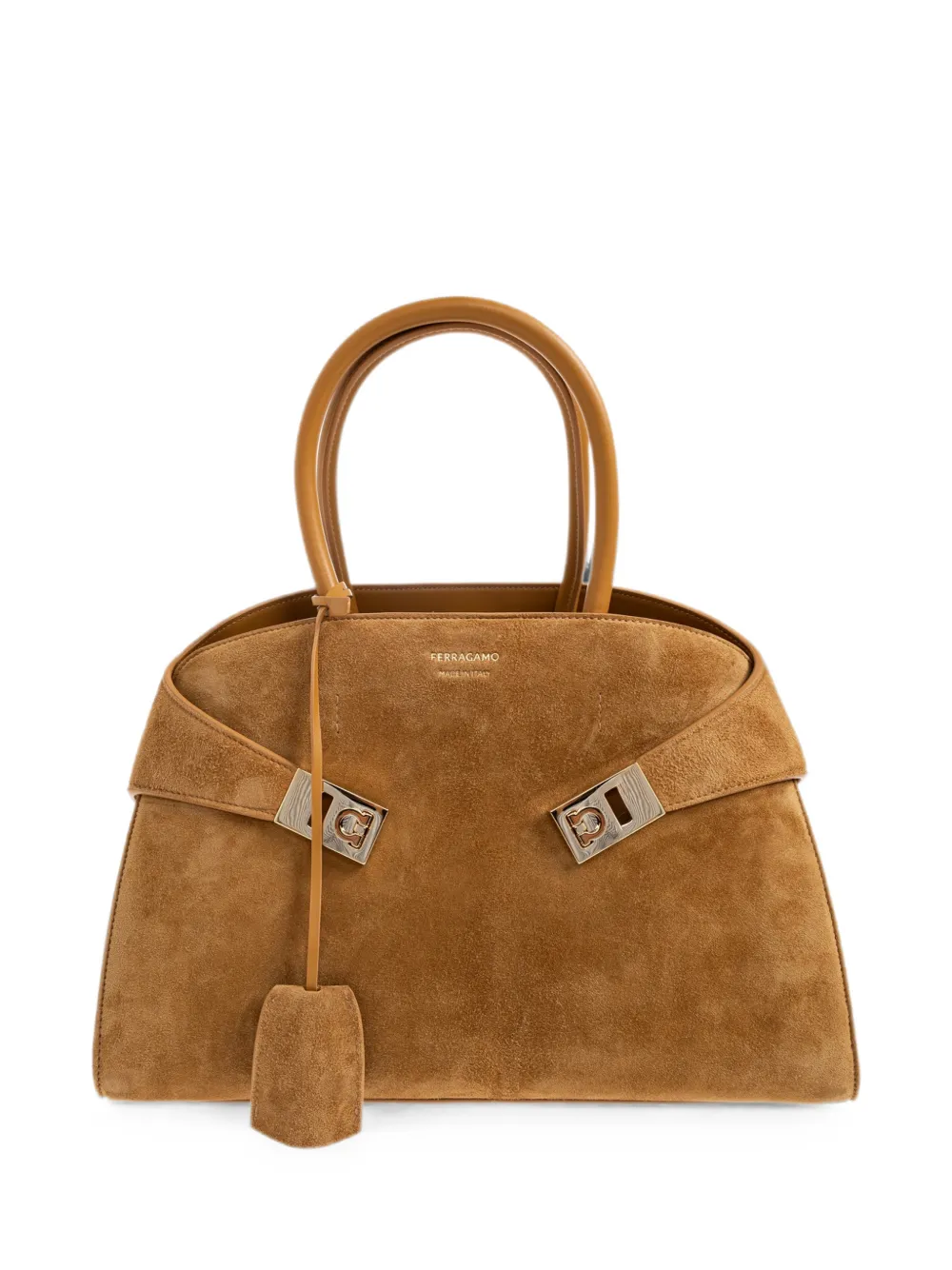 Ferragamo Hug calf suede tote bag - Brown