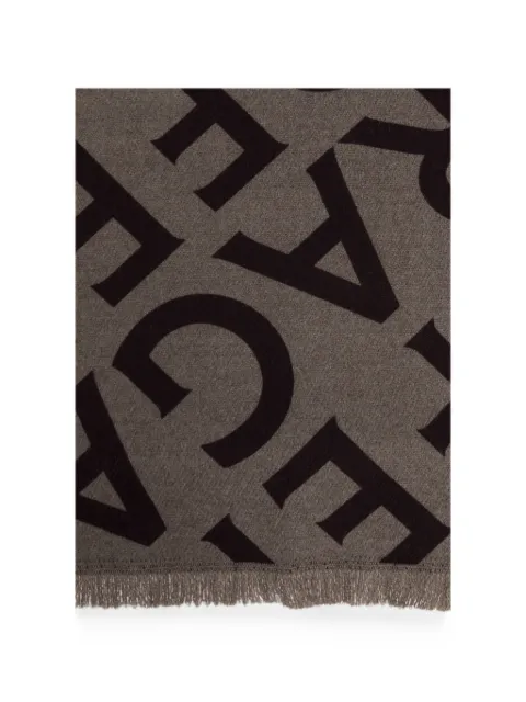 Ferragamo monogram-print fringed-edge scarf