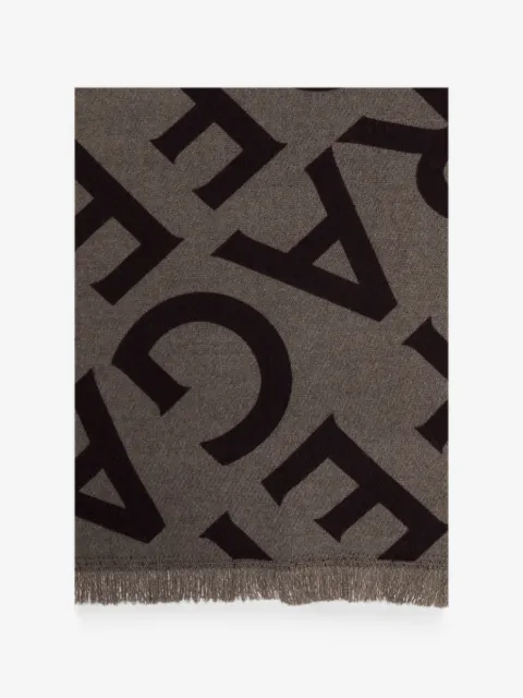 Ferragamo monogram-print fringed-edge scarf