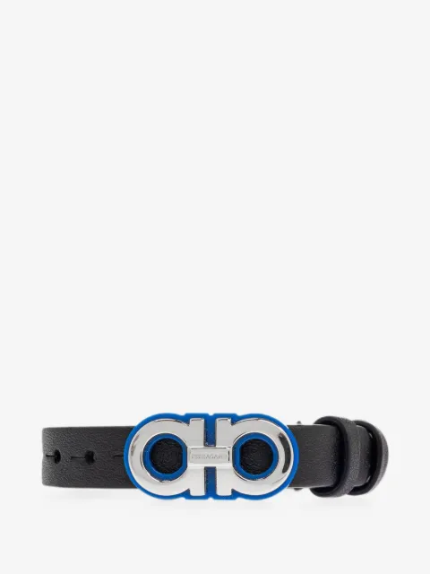 Ferragamo Gancini buckle calf leather bracelet