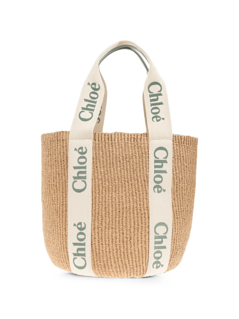 Chloé Beuteltasche aus gewebtem Bast - Nude