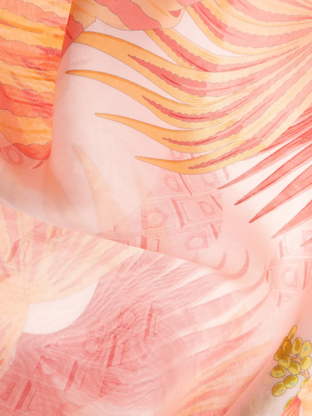 Ferragamo Sjaal met gancini palmprint Roze