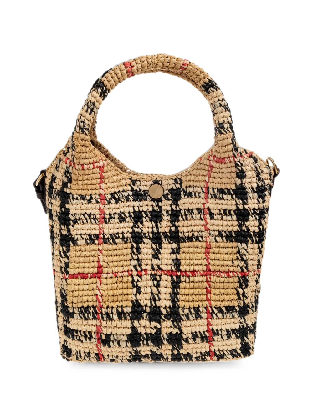 Burberry Margate geruite raffia mini-shopper Beige