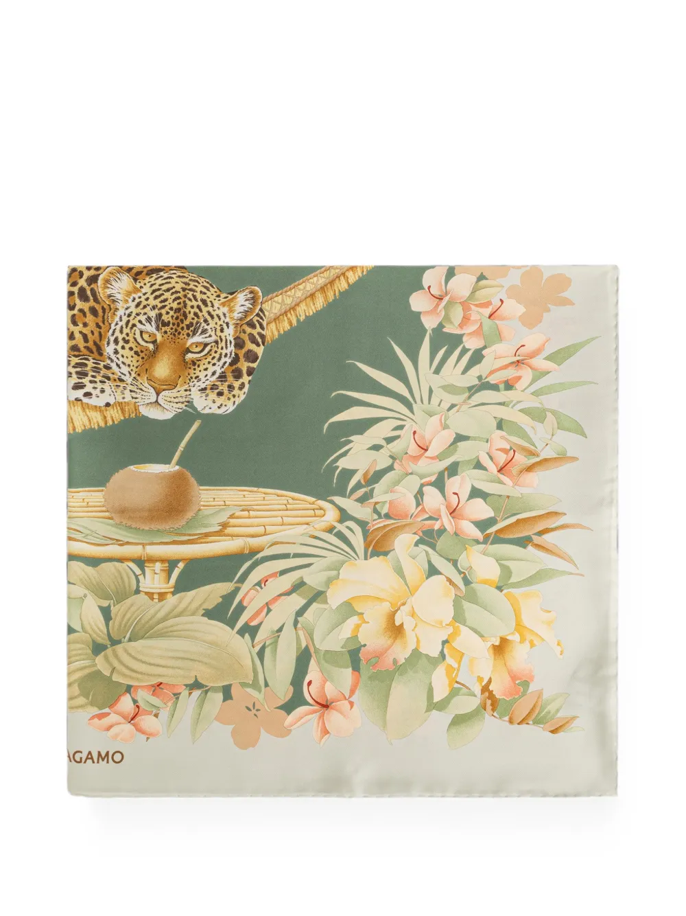 Ferragamo leopard-motif scarf - Verde