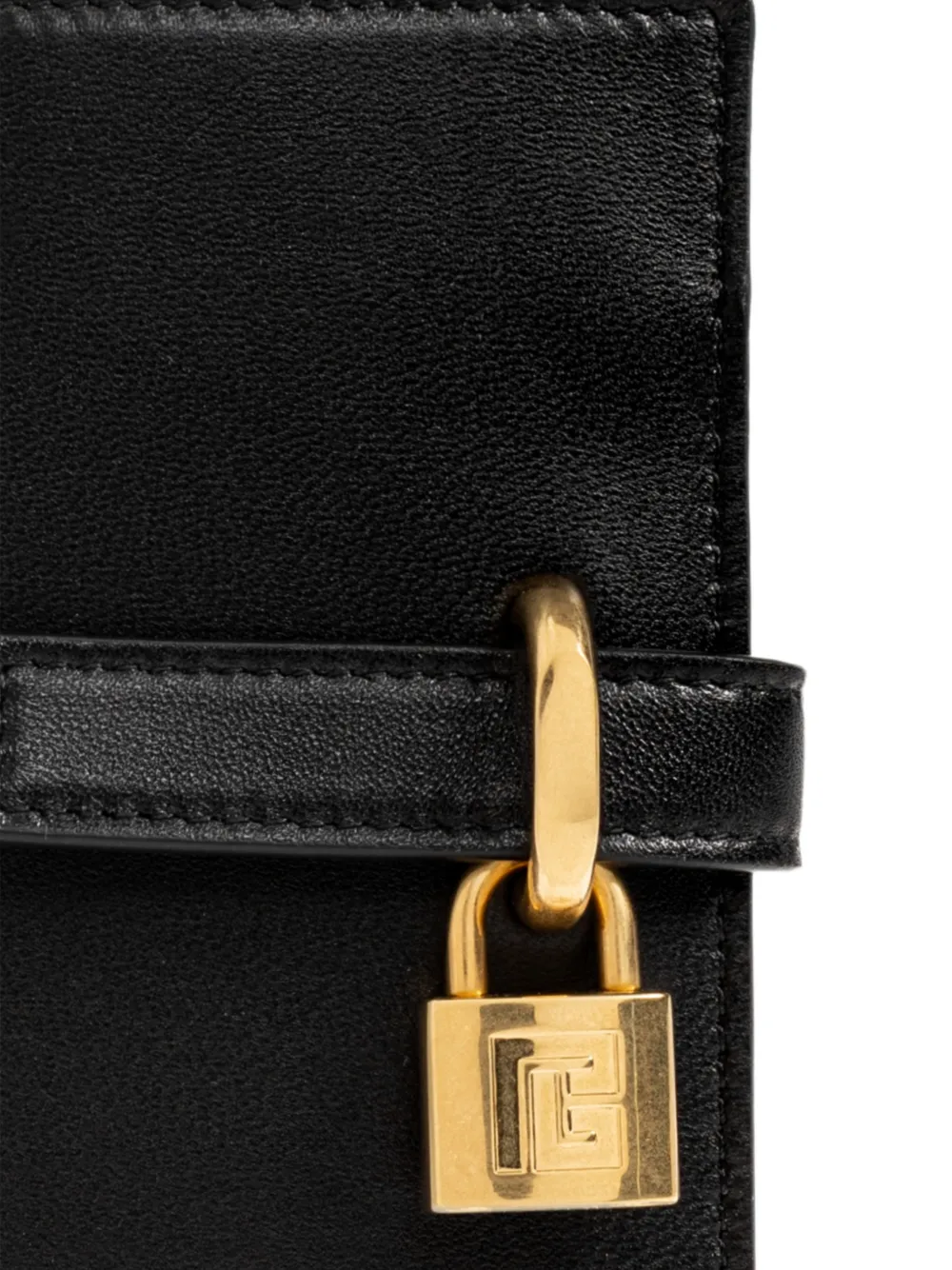 Balmain Leren portemonnee met hangslot Zwart