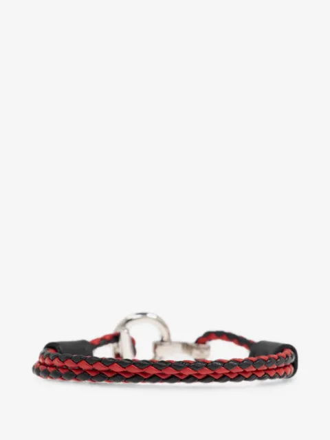 Ferragamo Gancini braided calf leather bracelet