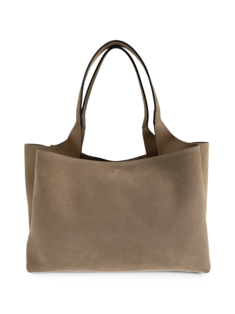 Tod's Kalfsleren suède shopper met logo-reliëf Beige