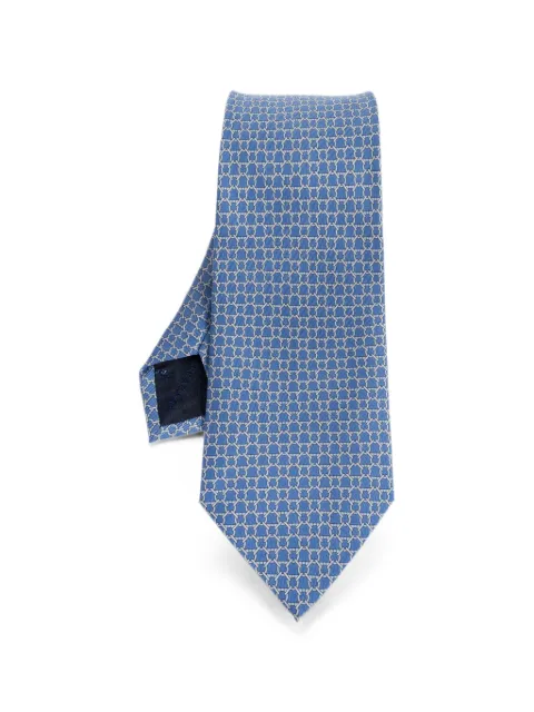 Ferragamo Gancini-pattern silk tie