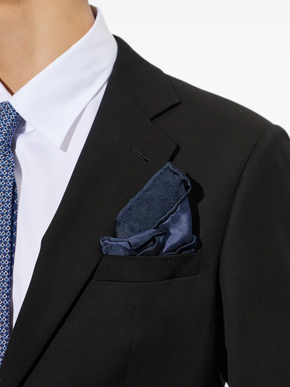 Ferragamo Zijden pochet met logo-reliëf Blauw