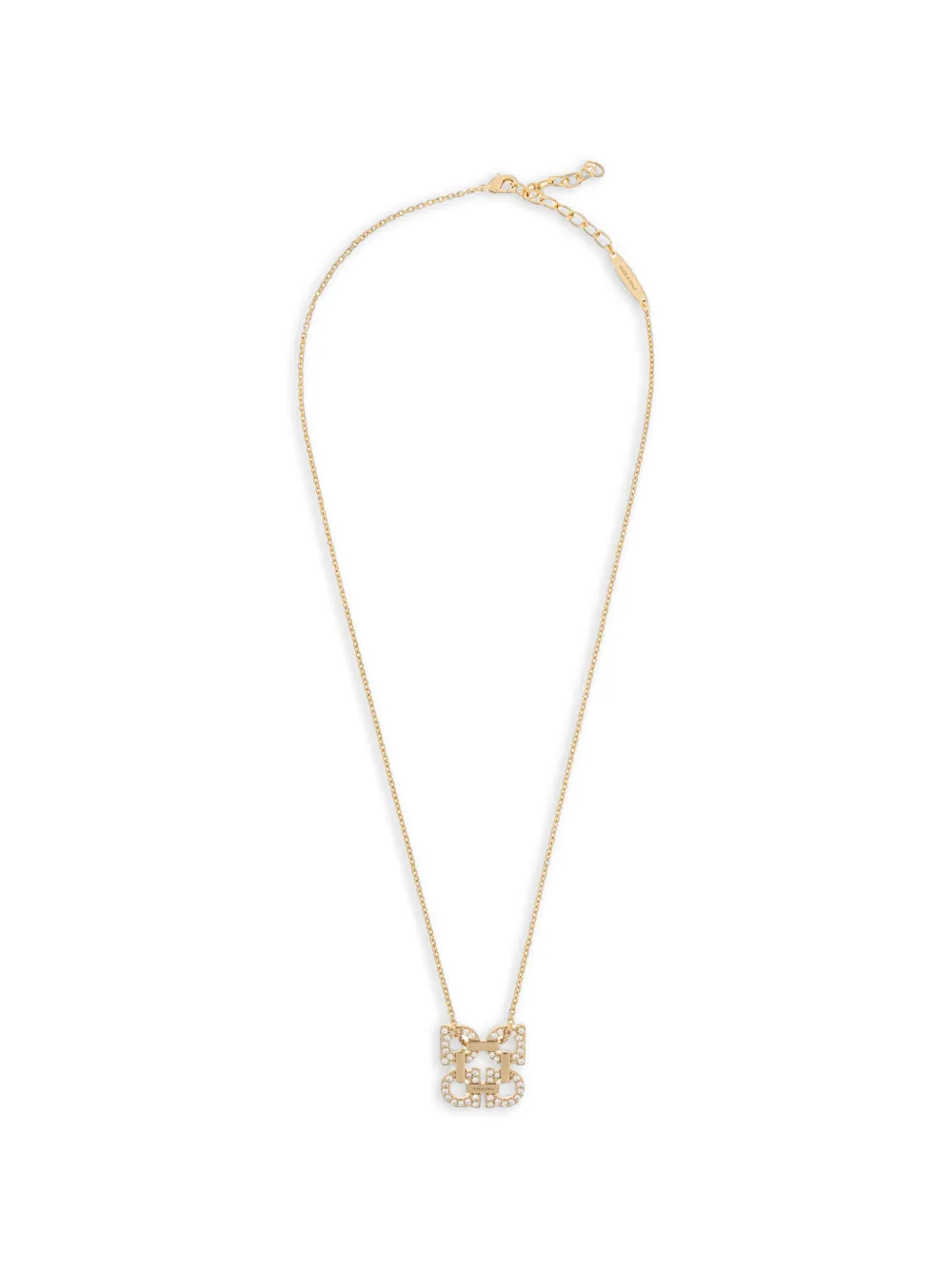Ferragamo crystal-embellished Gancini necklace - Oro