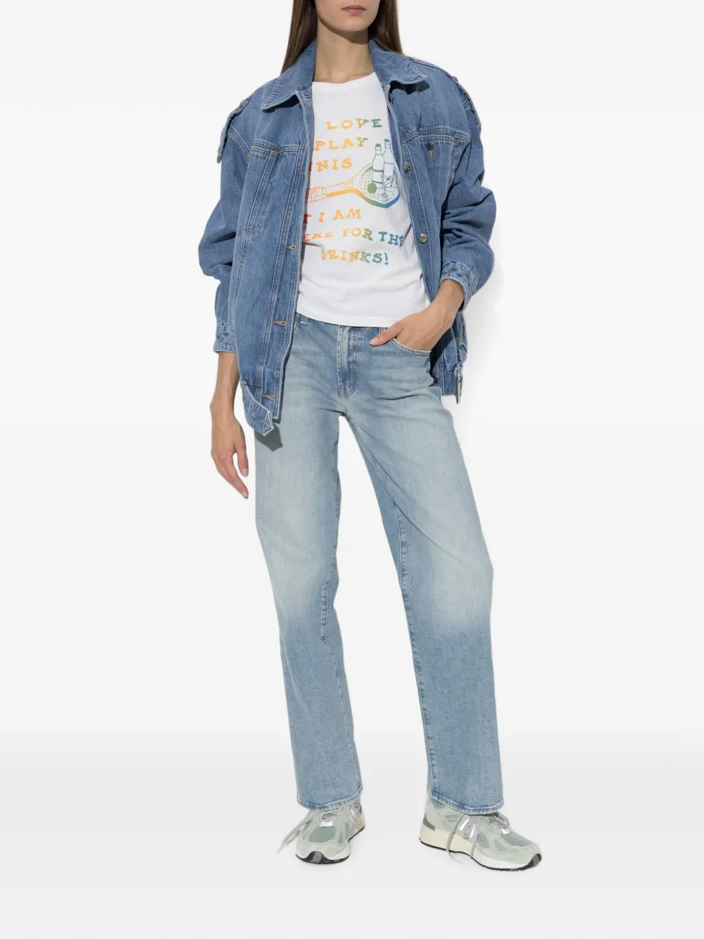 MOTHER T-shirt met grafische print Wit
