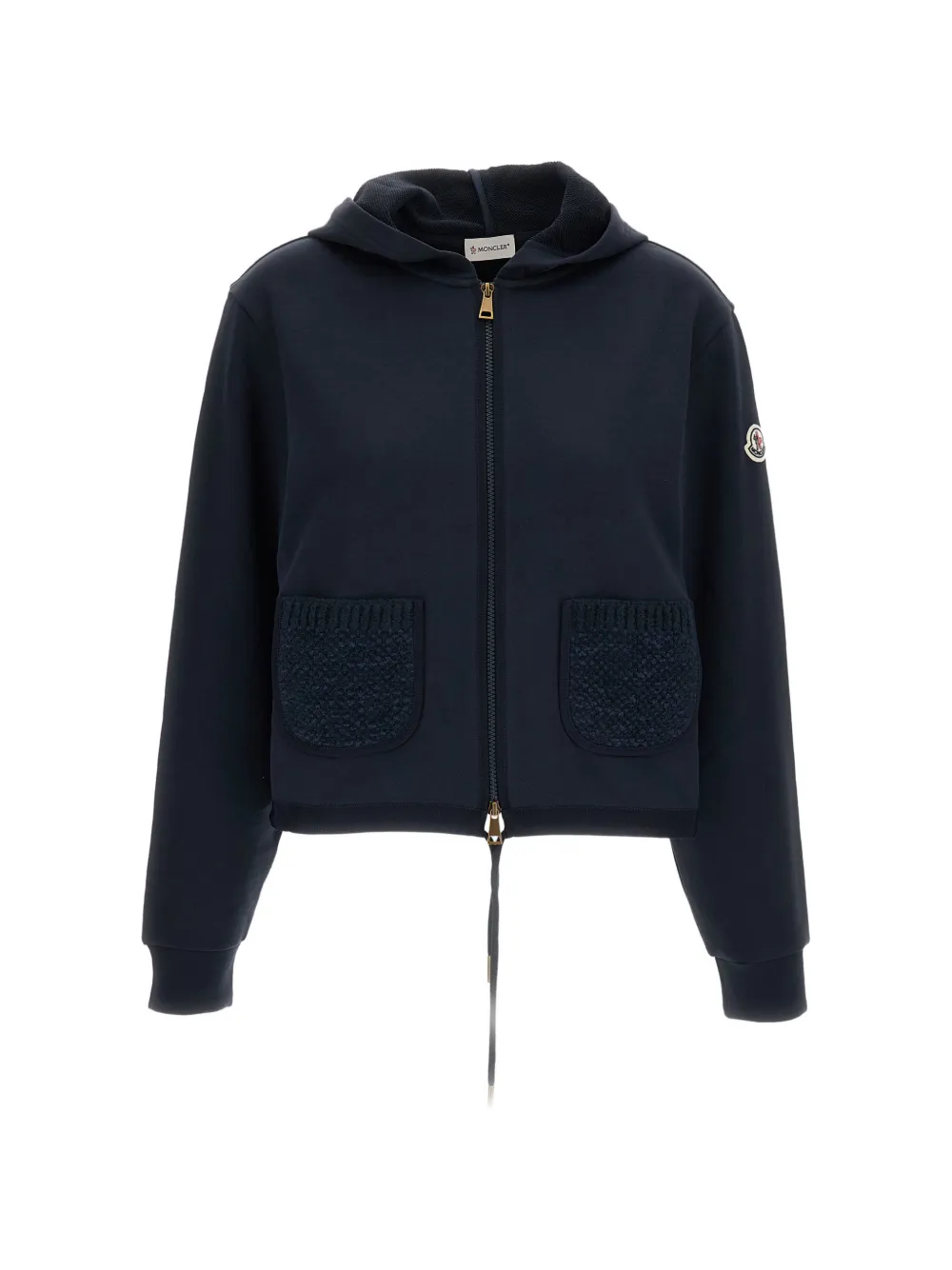 Moncler logo-patch zip-up hoodie · S