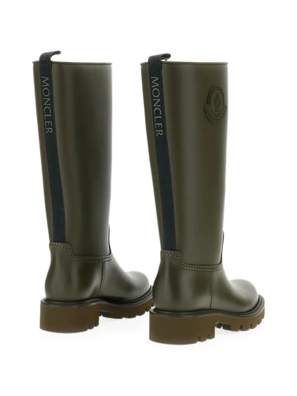 Moncler Kickstream logo-patch lug-sole boots Groen