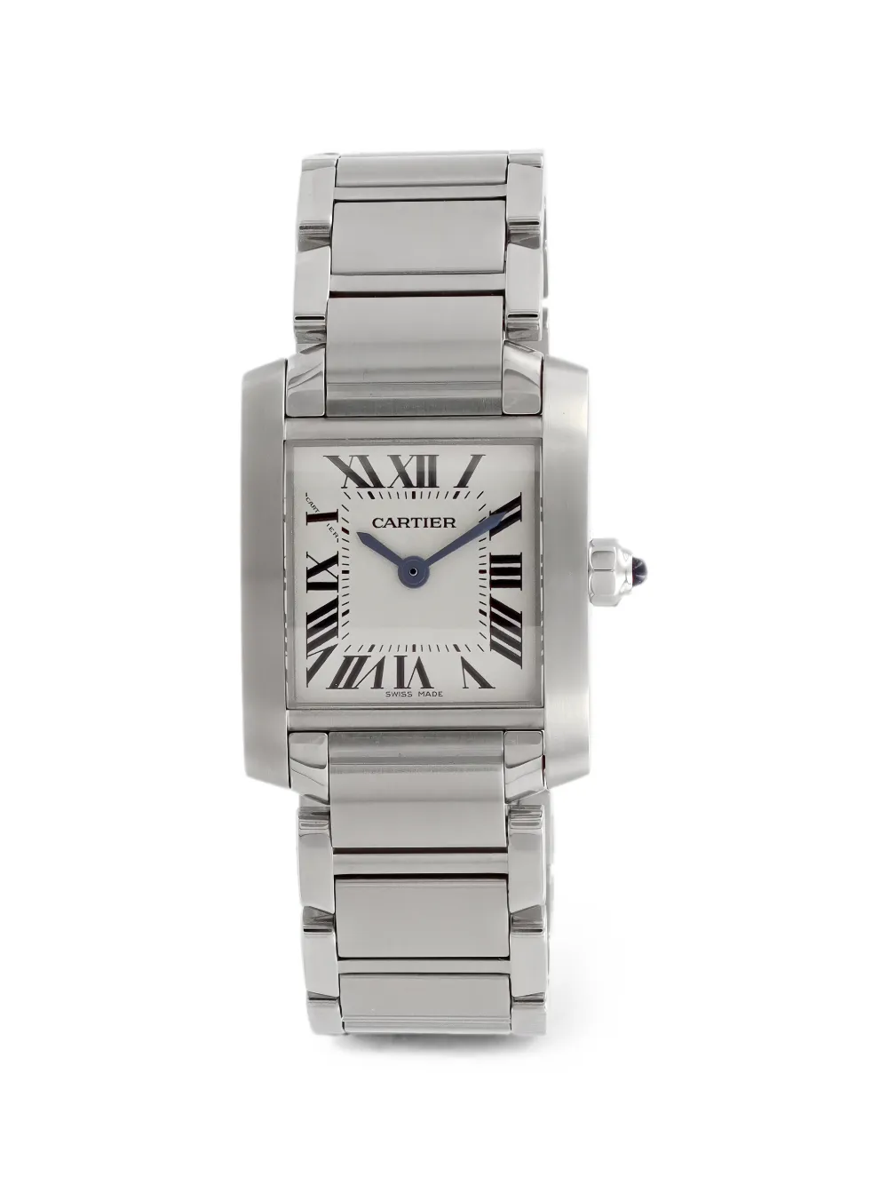 Pre-owned Cartier Tank Française 20mm Watch In White