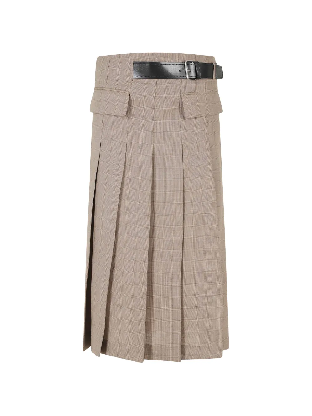 Semicouture Cressida belted pleated midi skirt - Toni neutri