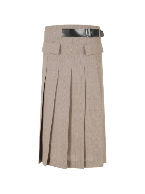 Semicouture Cressida belted pleated midi skirt