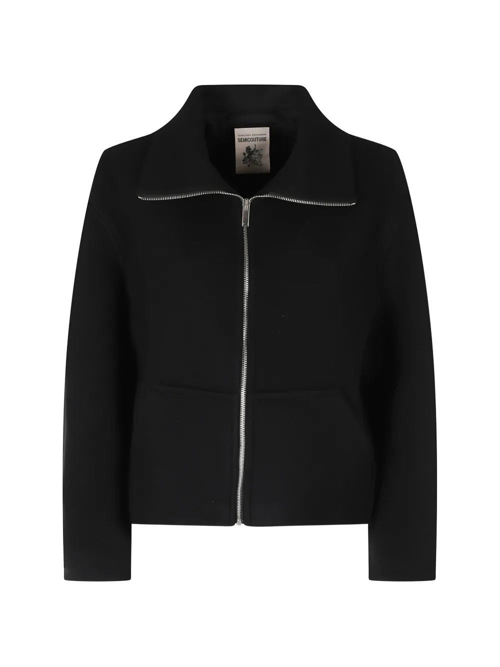 Semicouture Jeane zip-up button-detail jacket - Nero