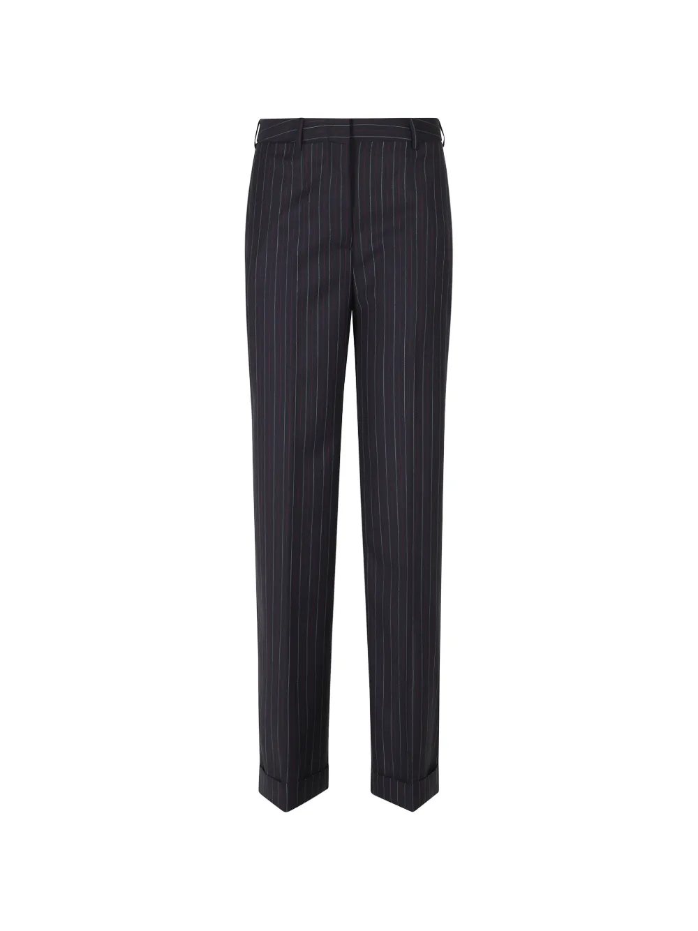 Semicouture Lola pinstriped turn-up trousers - Blu