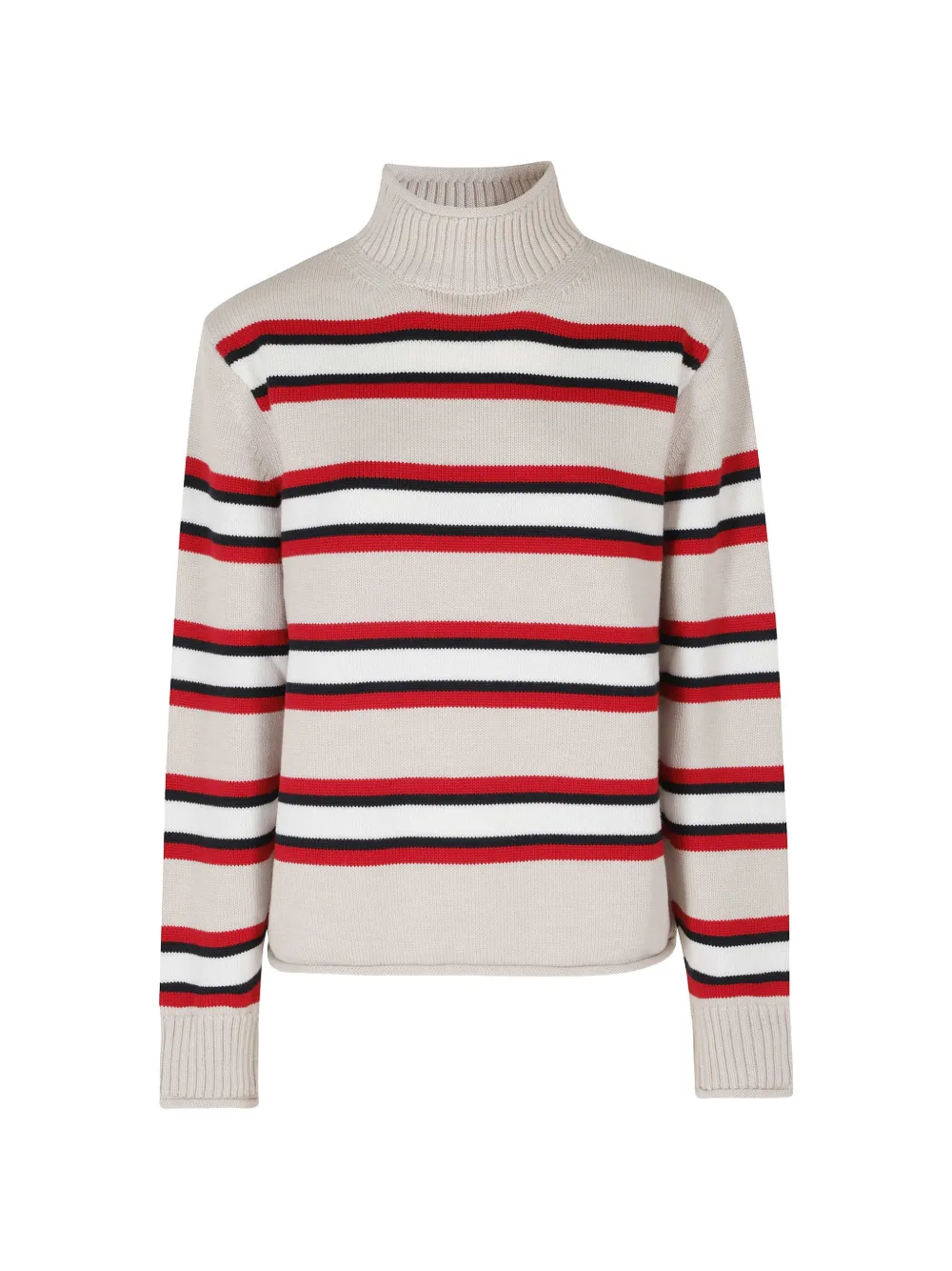 Semicouture striped high-neck sweater - Nude