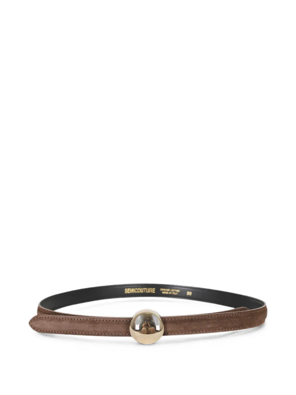 Semicouture Yoana suede ball-buckle belt - Marrone