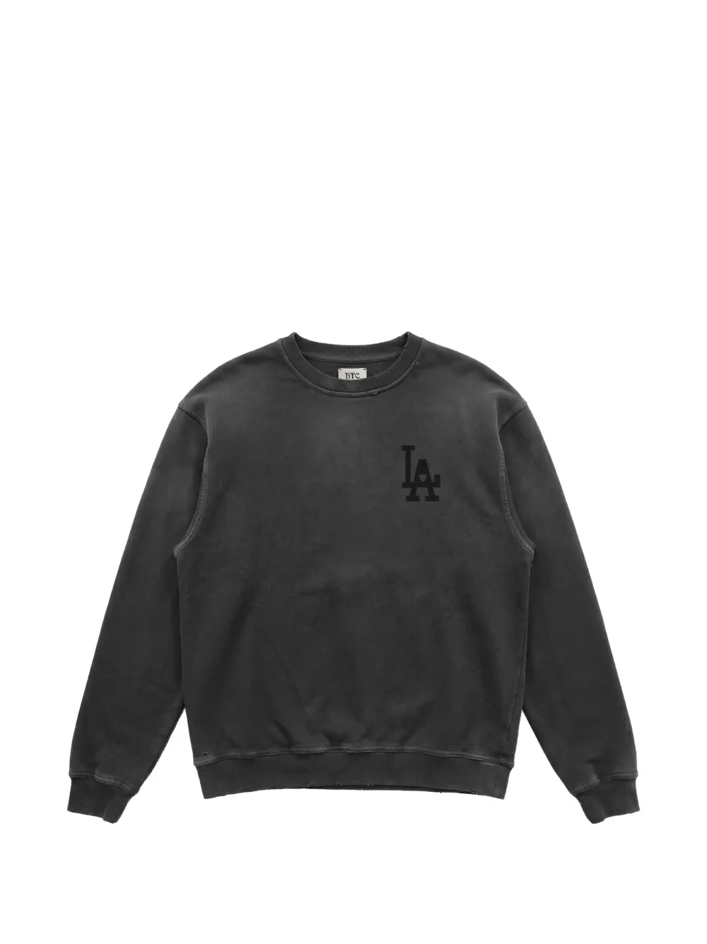 Htc Los Angeles logo-print distressed sweater - Grigio