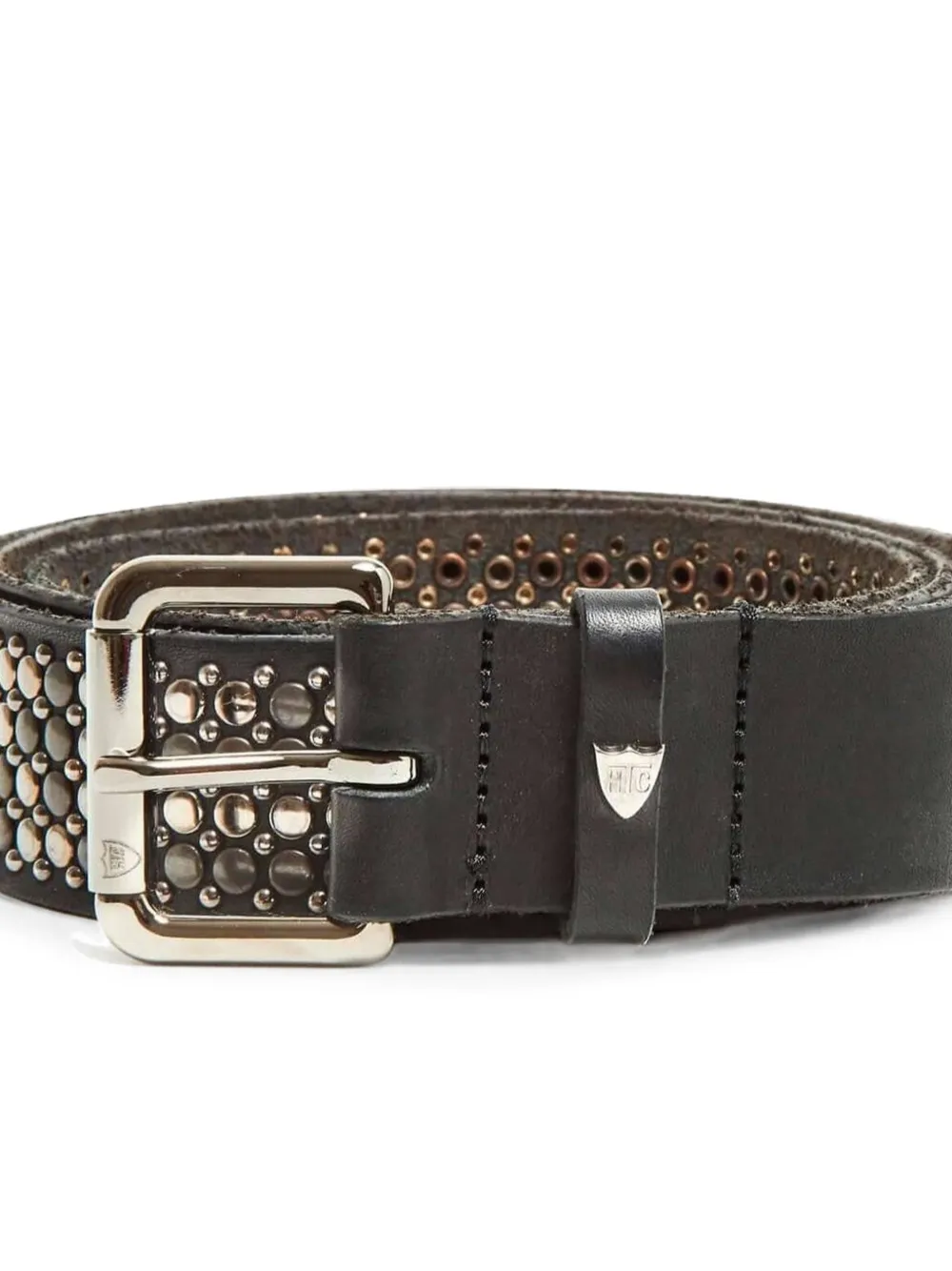 Htc Los Angeles Nest leren riem met studs Zwart
