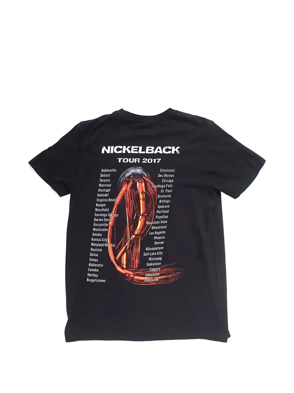 Htc Los Angeles Nickleback Lux T-shirt met grafische print en studs Zwart