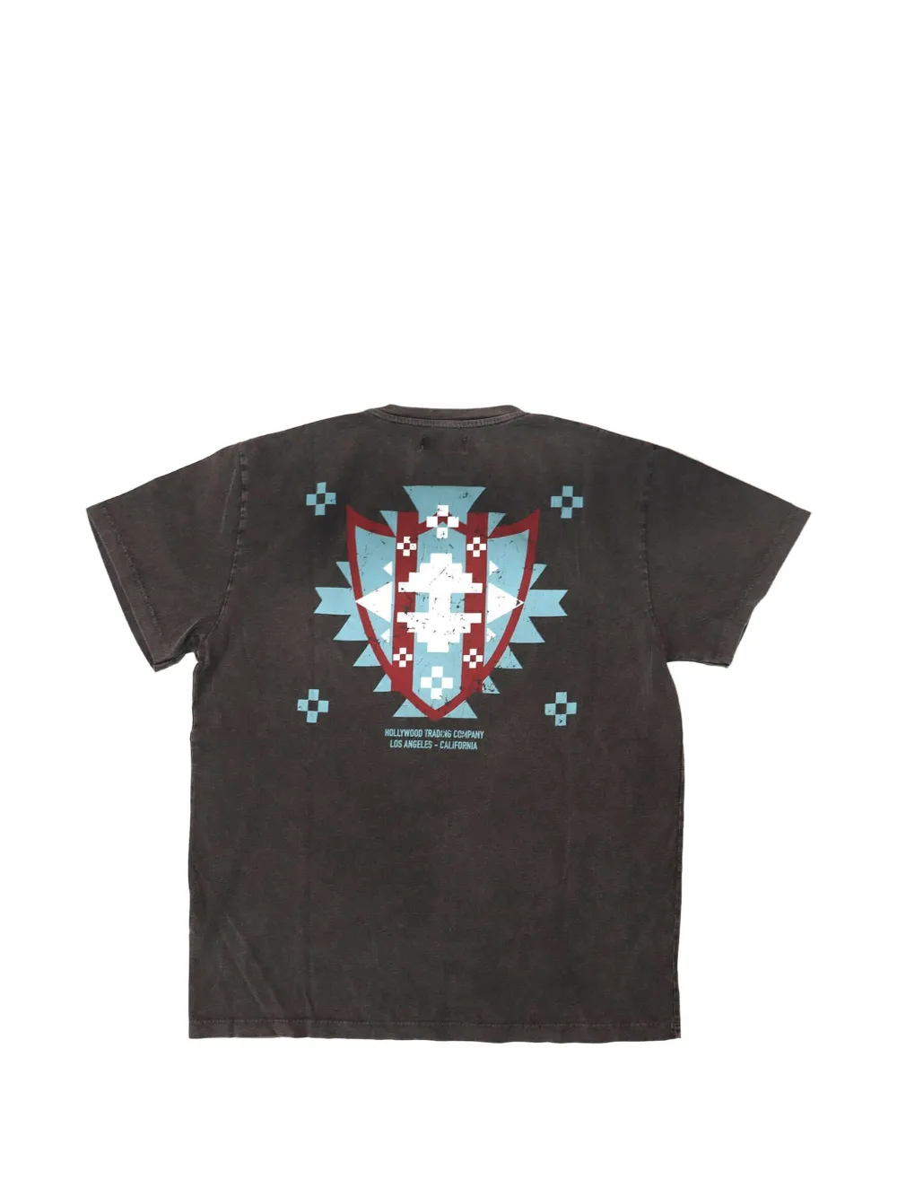Htc Los Angeles T-shirt met gerafeld effect en print Bruin
