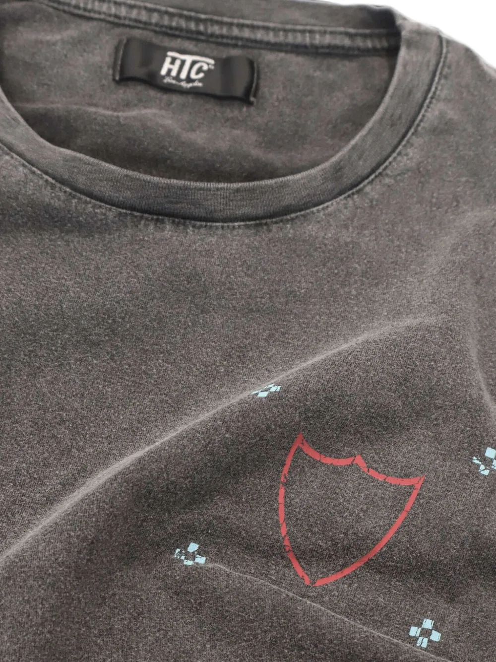 Htc Los Angeles T-shirt met gerafeld effect en print Bruin