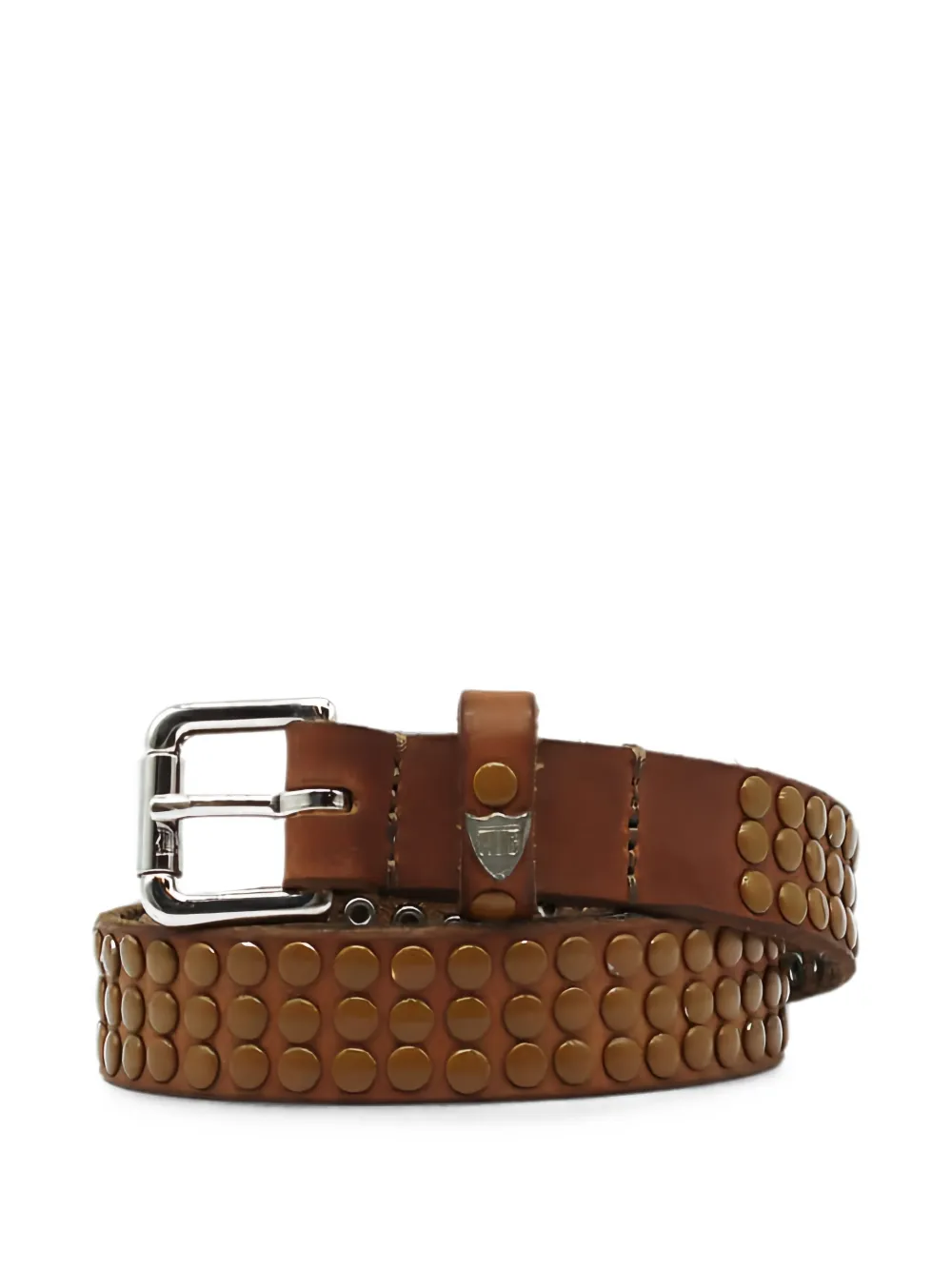 Htc Los Angeles stud-embellished leather belt - Marrone