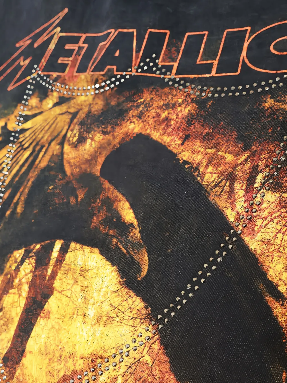 Htc Los Angeles T-shirt met metallica-print en zilveren studs Zwart