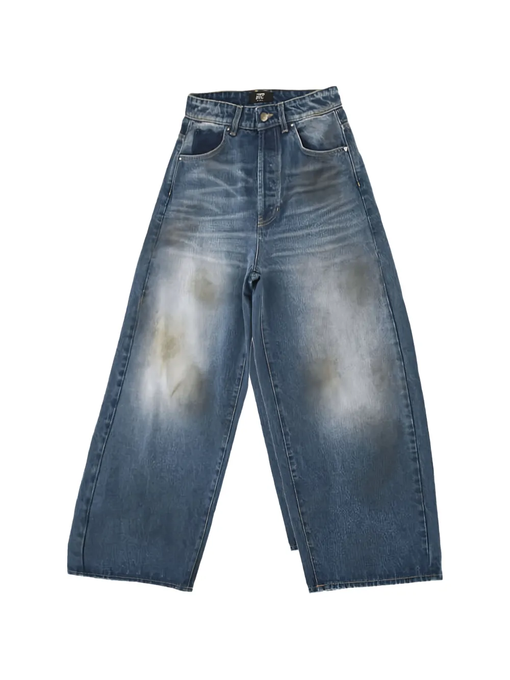 Htc Los Angeles distressed wide-leg jeans - Blu