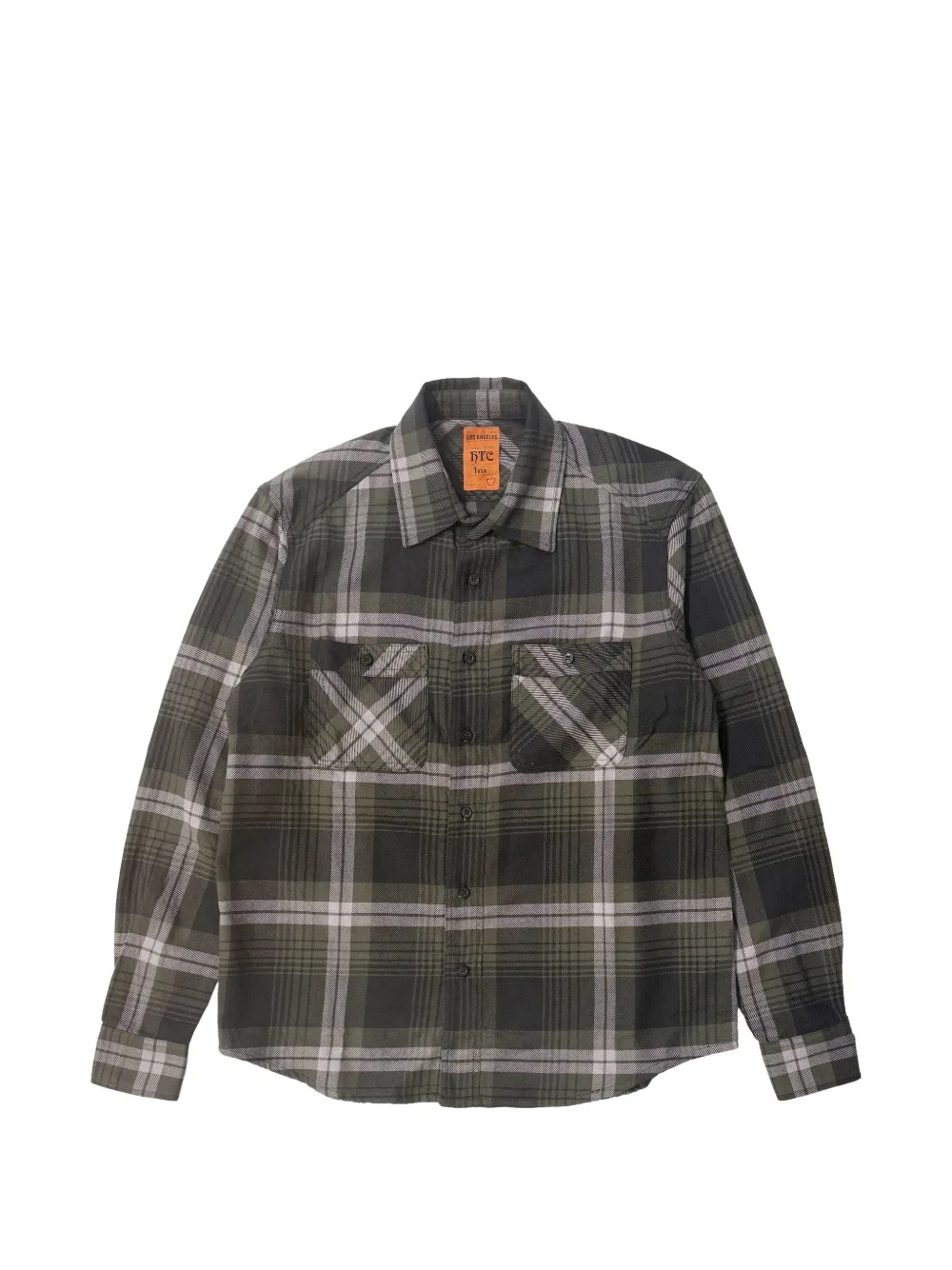 Htc Los Angeles check-pattern logo-print shirt - Verde
