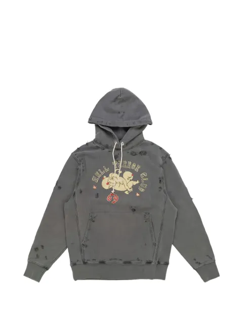 Htc Los Angeles distressed graphic-print hoodie