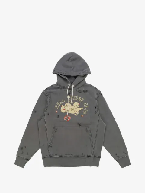 Htc Los Angeles distressed graphic-print hoodie