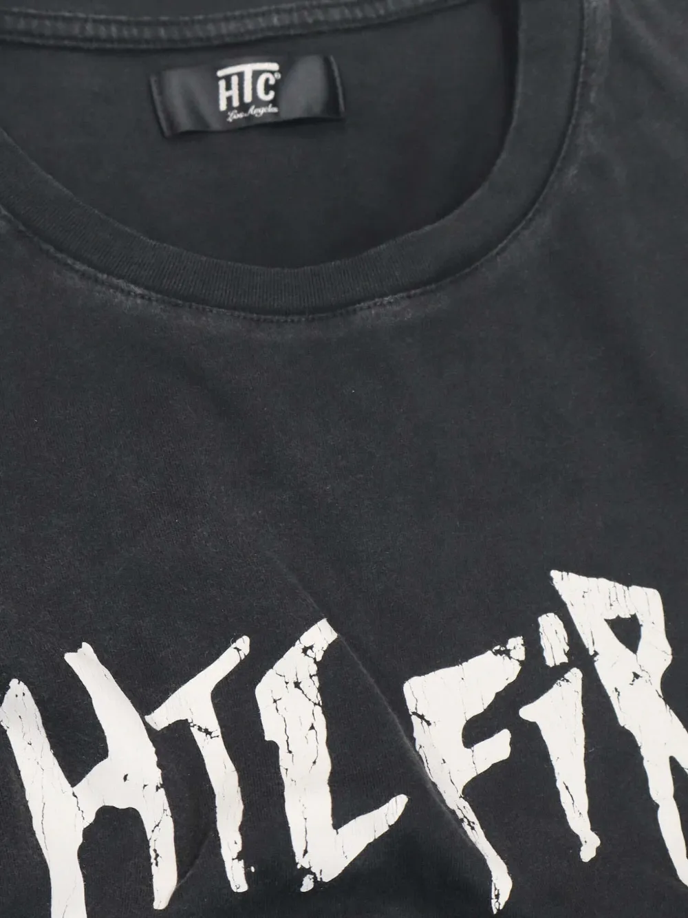 Htc Los Angeles Gerafeld T-shirt met print Zwart